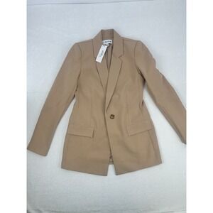 NWT The Drop Womens Blazer Blake Long Praline Brown Size XXS
